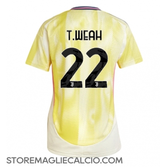 Juventus Timothy Weah #22 Maglia Gara Trasferta Repliche 2024-25 Donna Maniche Corte